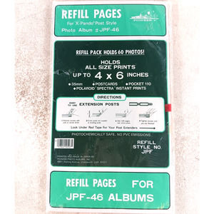 Pioneer Photo Album Refill Packs JPF 4" x 6" for JPF-46 5 Sheets NEW